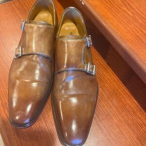 Magnanni light brown double monks size 8 1/2